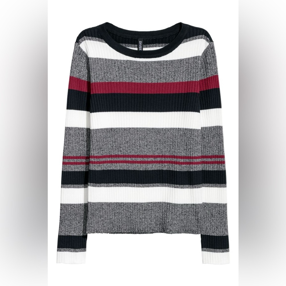 Ladies H&M Striped Jumper Size S